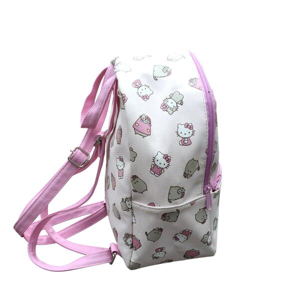 Sanrio Hello Kitty x Pusheen Mini Backpack Light Pink Gently Used Logo Print - Picture 5 of 9